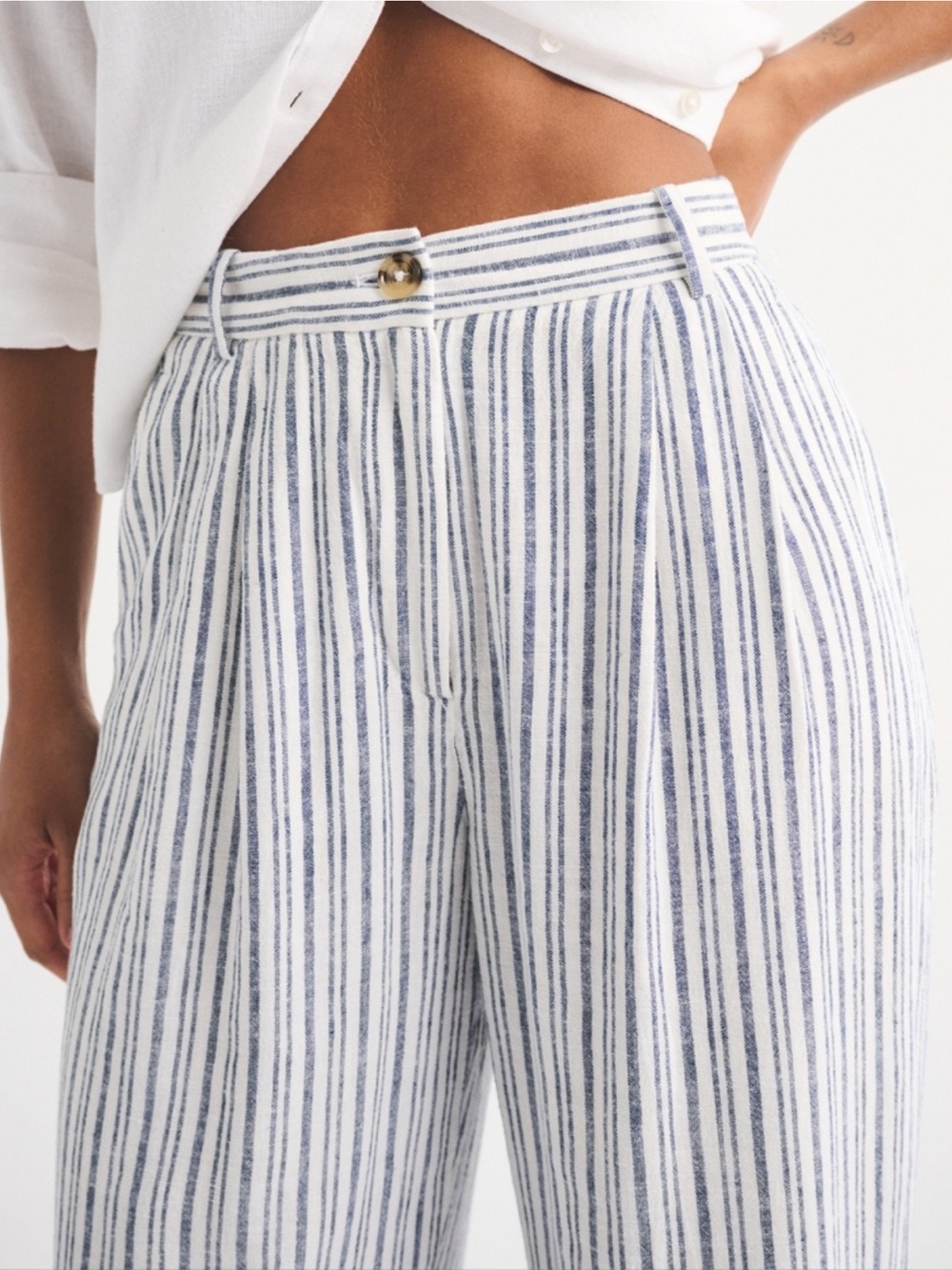 NWOT Abercrombie & Fitch Sloan Wide Leg Linen Pants - Picture 3 of 9